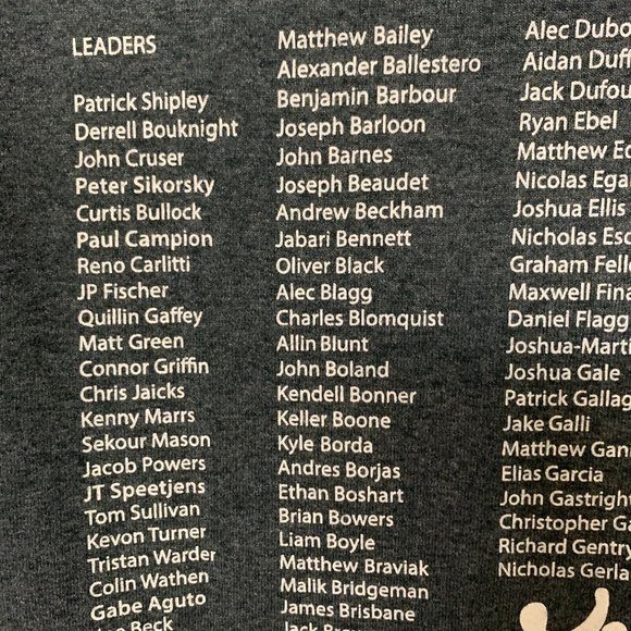 NEW Gonzaga Mens T Shirt Freshman Retreat 2015 AM DG with Names GRAY M Bulldog - Picture 5 of 12